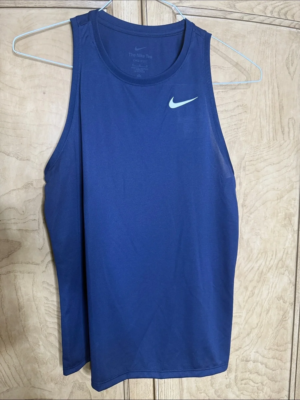 Nike Blue Sleeveless Performance Tank with Swoosh